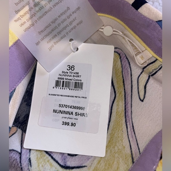 NWT Numph Nuninna Shirt Abstract Print Blouse Size Small - Picture 7 of 7